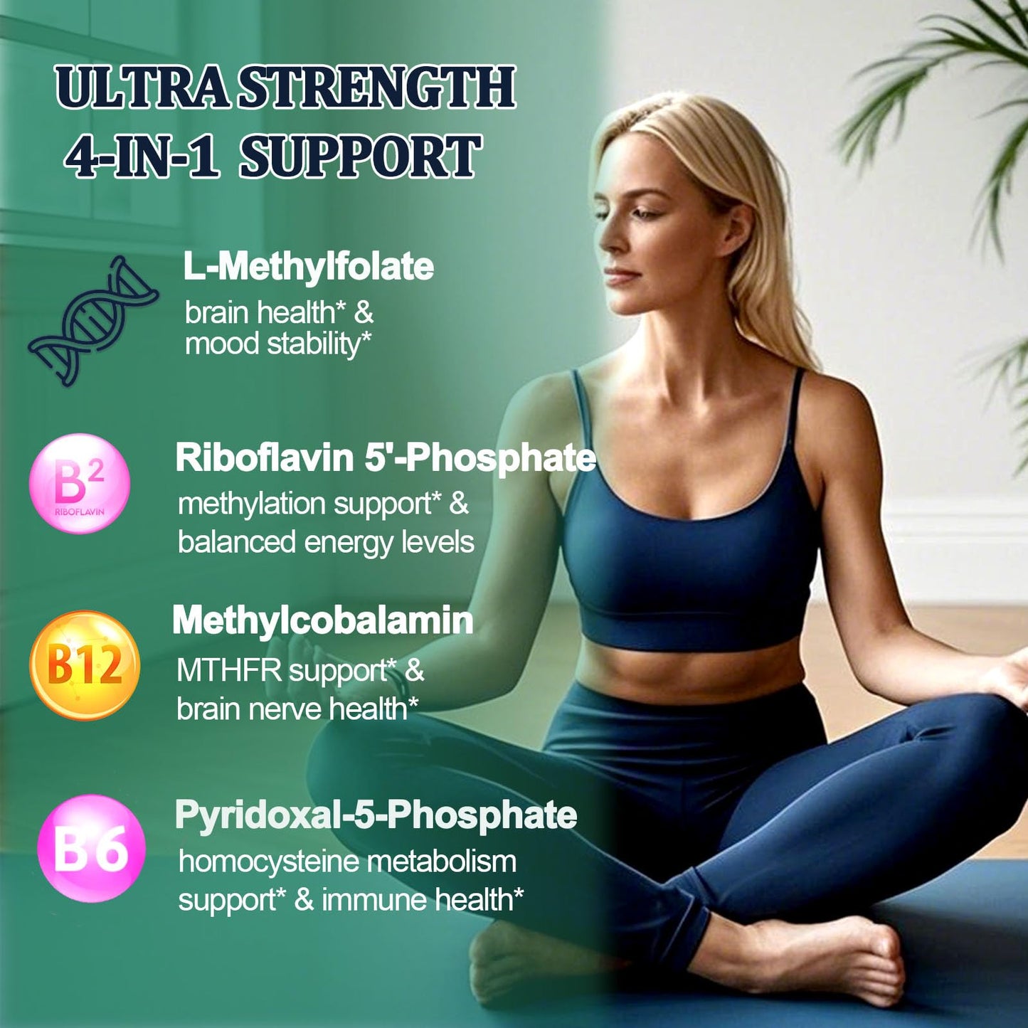 Methylfolate Liquid Drops 15mg – L-Methyl Folate 5-MTHF + B Vitamins for Mood & Energy