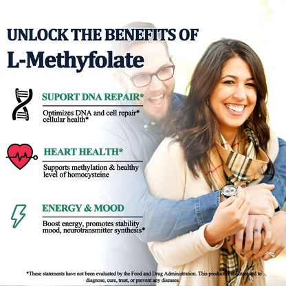 Methylfolate Liquid Drops 15mg – L-Methyl Folate 5-MTHF + B Vitamins for Mood & Energy