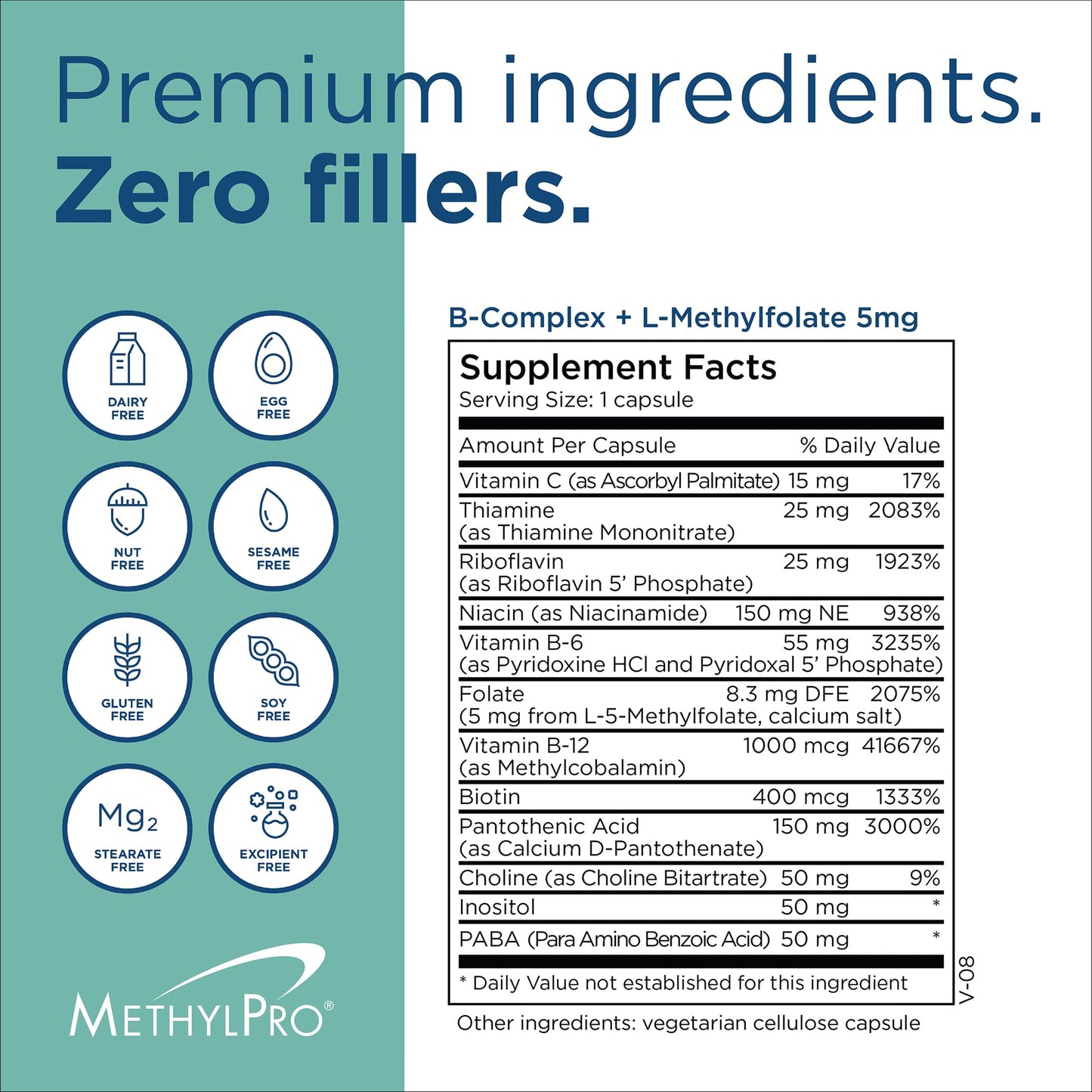 MethylPro B-Complex + L-Methylfolate 5 mg – Vegan Energy & Nerve Support