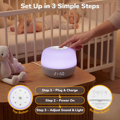 Mewaii 2025 Mom's Choice Award Sound Machine: Sunrise Alarm Clock, App Control, 360° RGB Night Light