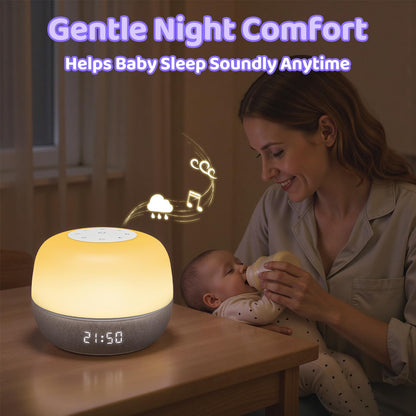 Mewaii 2025 Mom's Choice Award Sound Machine: Sunrise Alarm Clock, App Control, 360° RGB Night Light