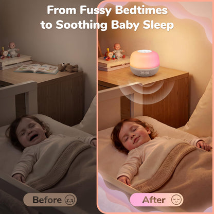 Mewaii 2025 Mom's Choice Award Sound Machine: Sunrise Alarm Clock, App Control, 360° RGB Night Light