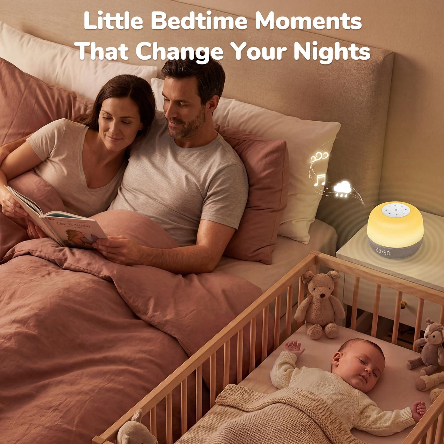 Mewaii 2025 Mom's Choice Award Sound Machine: Sunrise Alarm Clock, App Control, 360° RGB Night Light