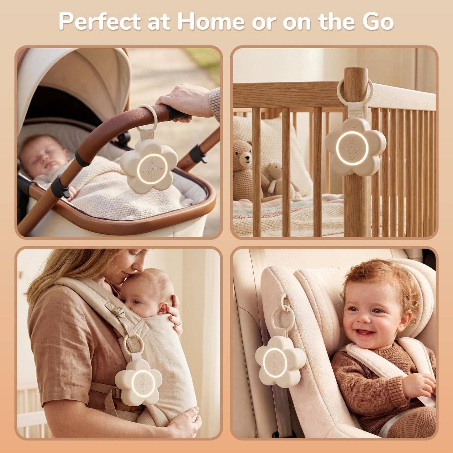 Mewaii Portable White Noise Machine for Baby — 25 Soothing Sounds, Night Light, 20+ Hours