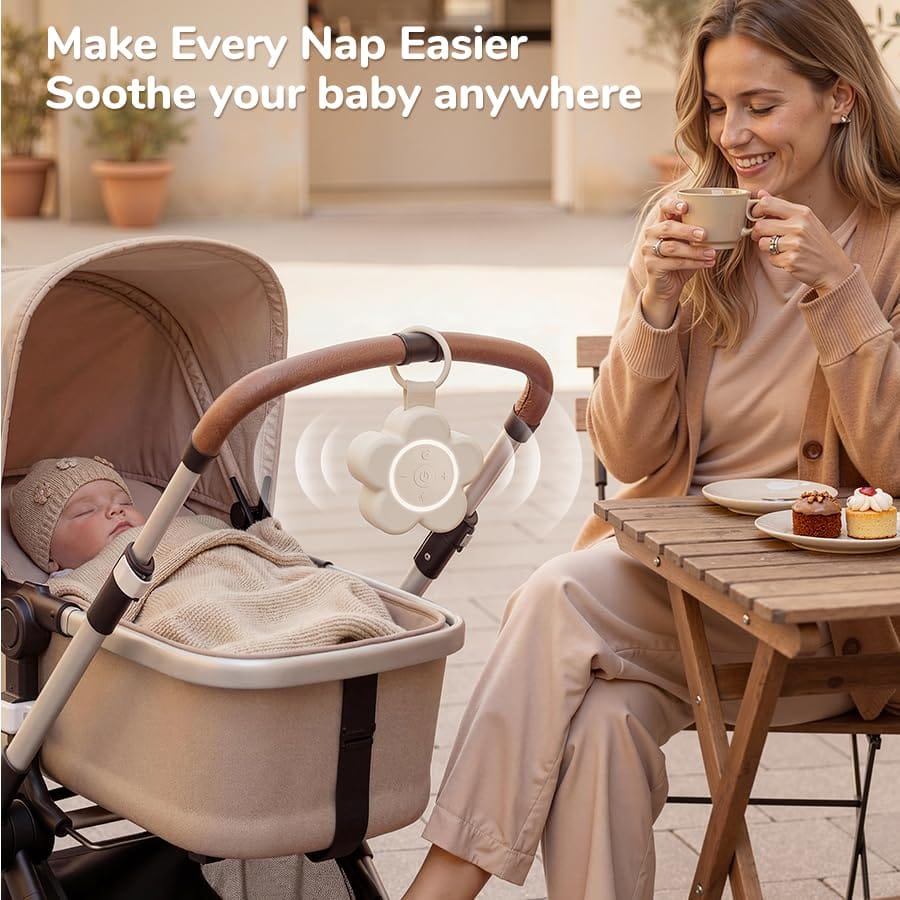 Mewaii Portable White Noise Machine for Baby — 25 Soothing Sounds, Night Light, 20+ Hours