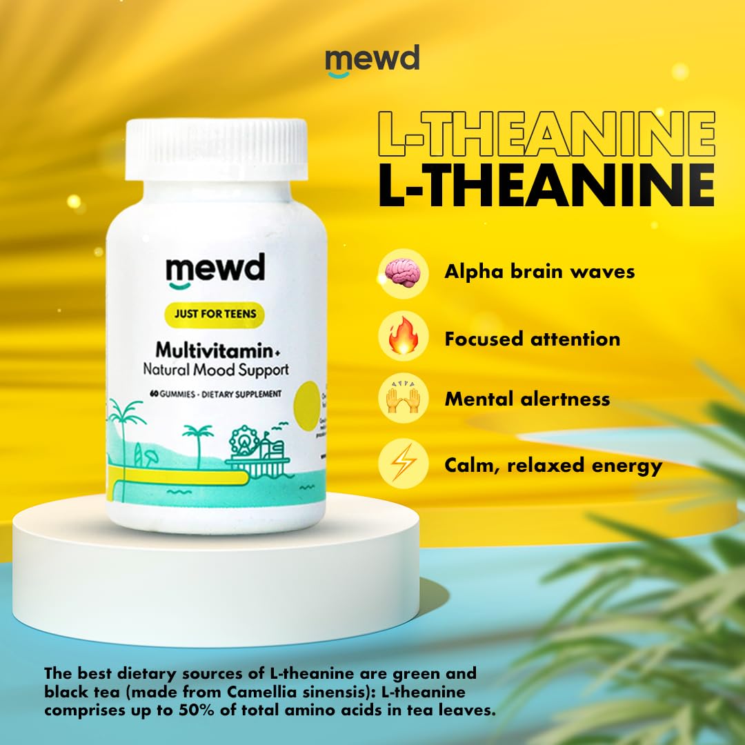 MEWD Teen/Kids Daily Multivitamin Gummy - Mood, Focus & Immunity | Vegan, Gluten Free, Made in USA
