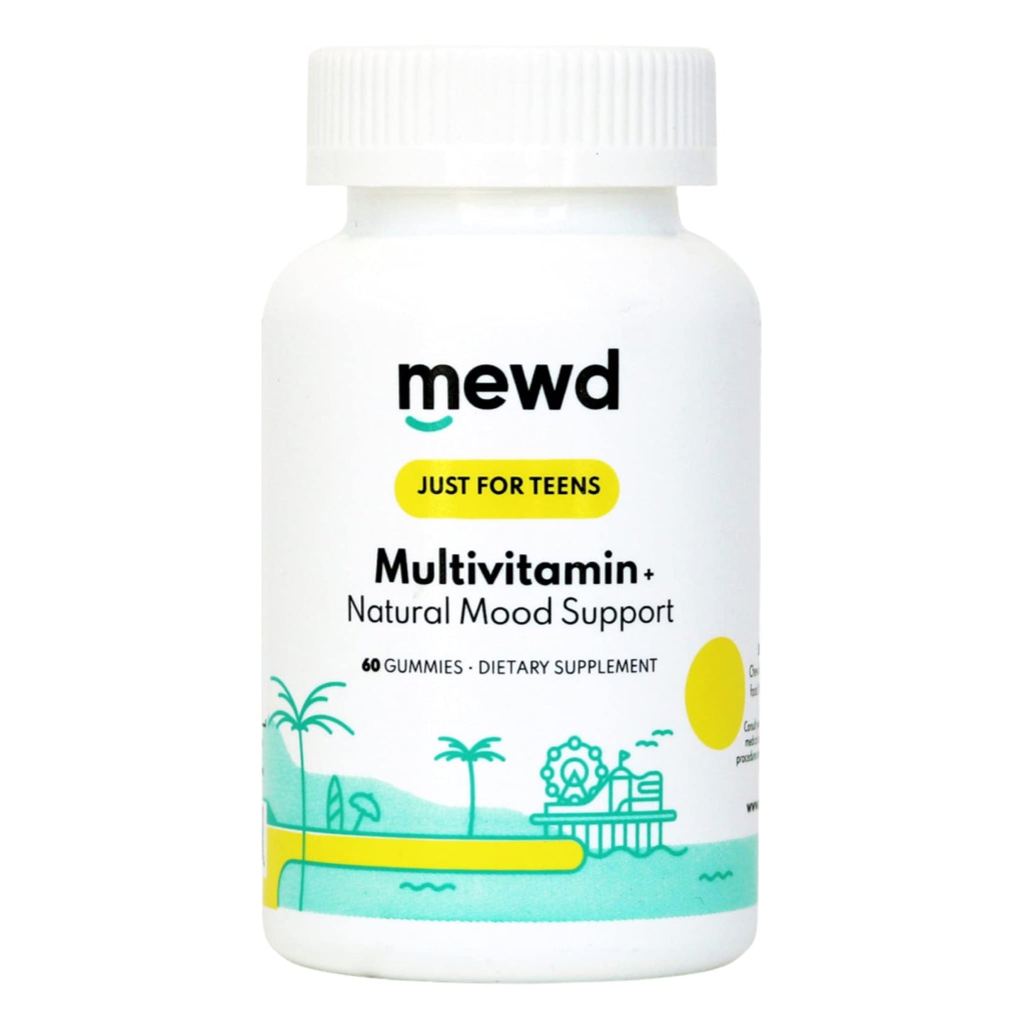 MEWD Teen/Kids Daily Multivitamin Gummy - Mood, Focus & Immunity | Vegan, Gluten Free, Made in USA
