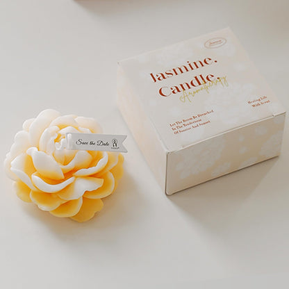 Mewealth Jasmine Candles Gifts for Women – Soy Wax Aromatherapy Candle, Cute Flower Shape, Chamomile, 3 Inch
