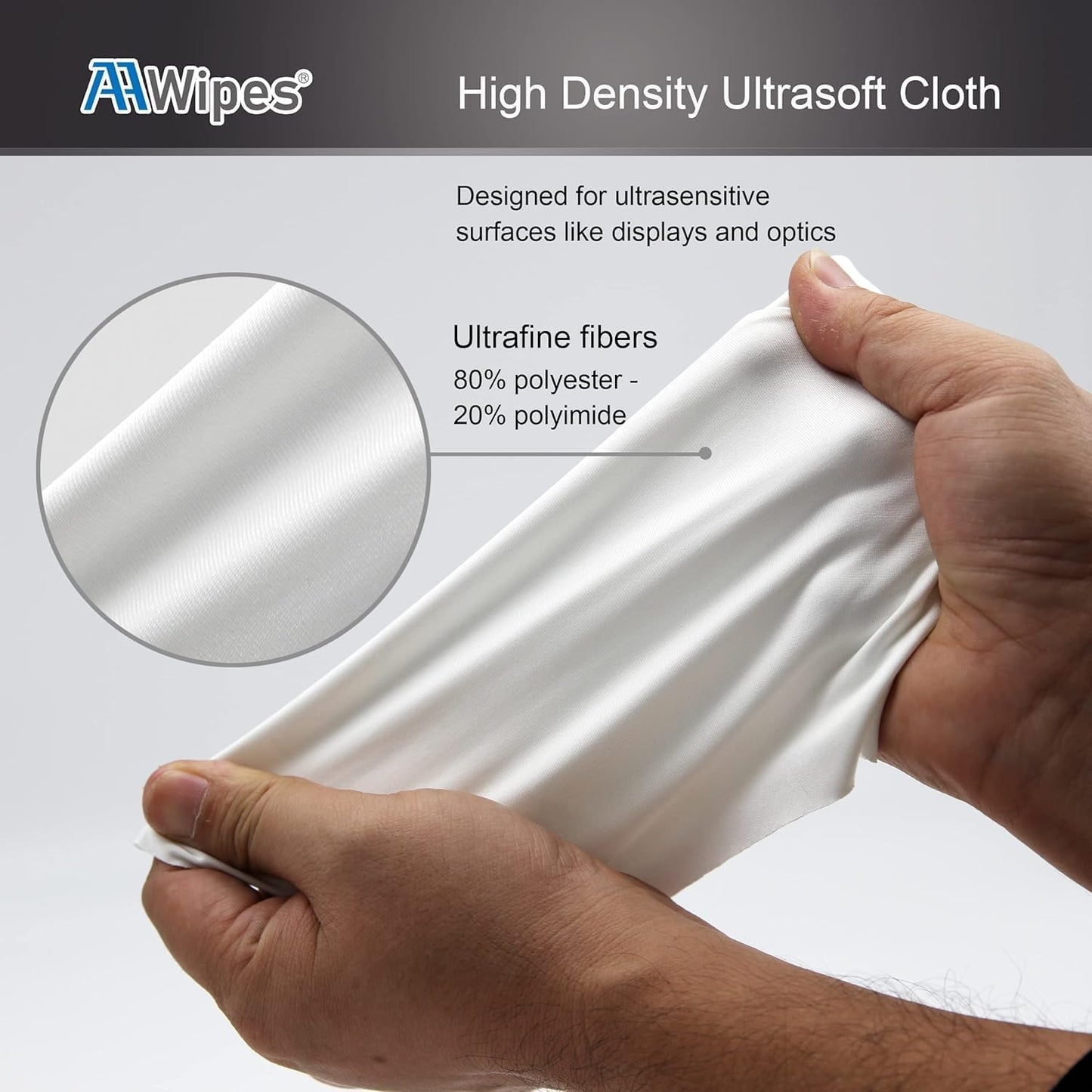 AAwipes MF20009 Superfine Microfiber Wipes – 9x9, 100 Pcs, Cleanroom, Laser-Sealed Edge