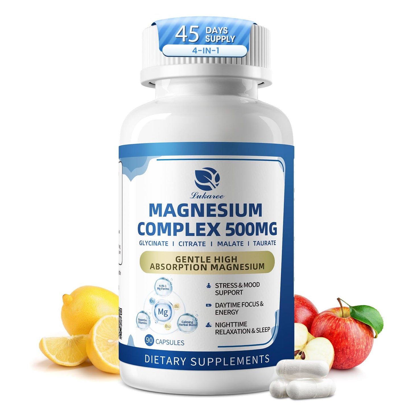 Magnesium Complex 500mg – 4-in-1 Formula (Glycinate, Citrate, Malate, Taurate) | 90 Capsules