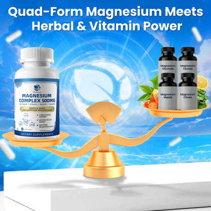 Magnesium Complex 500mg – 4-in-1 Formula (Glycinate, Citrate, Malate, Taurate) | 90 Capsules