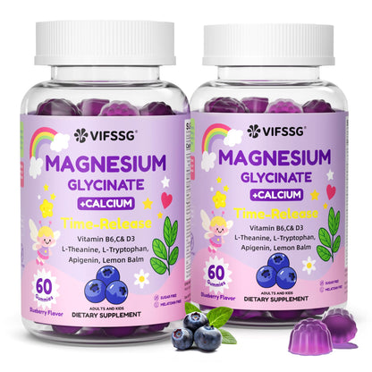Magnesium Glycinate Gummies for Adults & Kids 4+ | Sugar Free 400/200mg Sleep Support