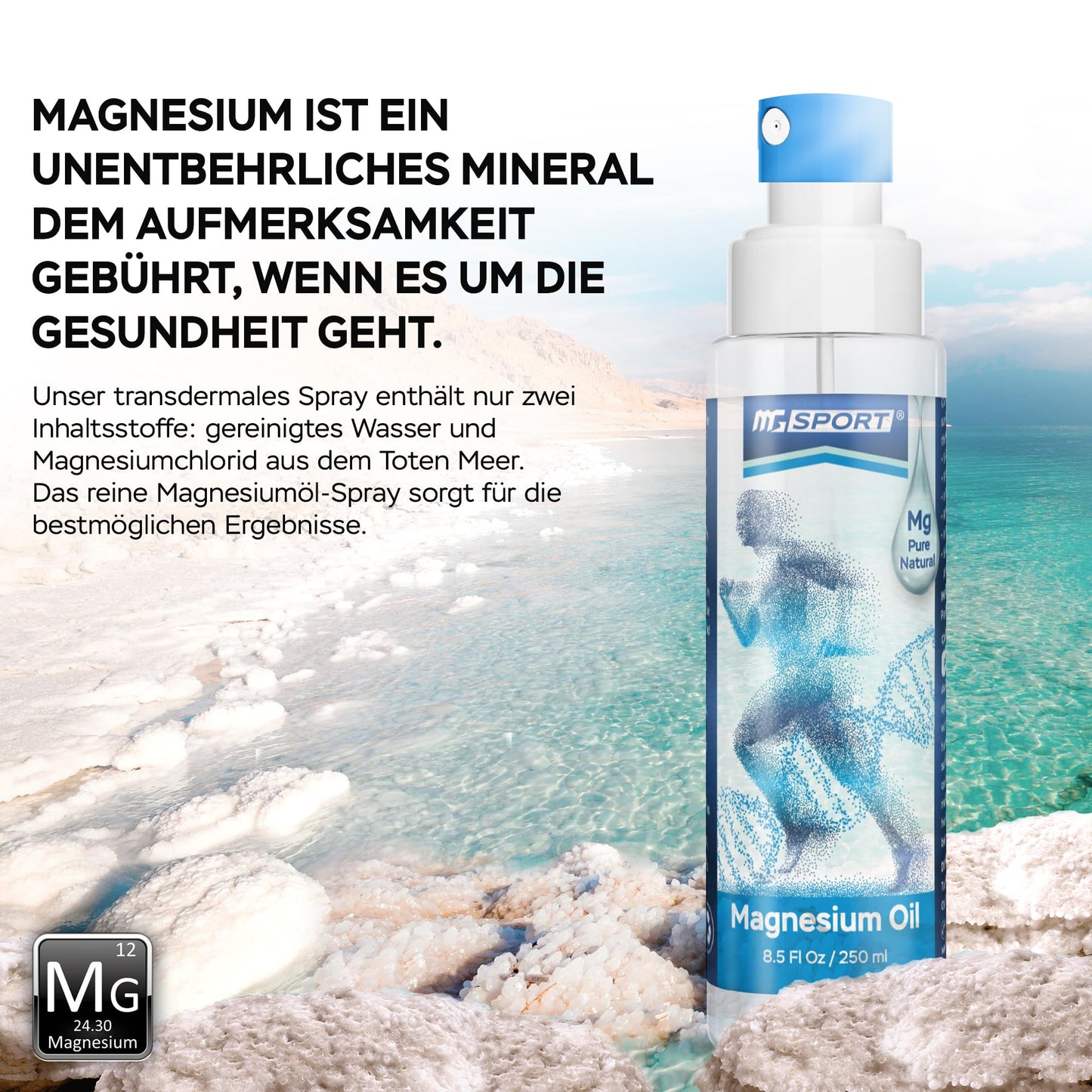 MgSport Magnesium Oil Spray – 250 ml | Dead Sea Magnesium Chloride, High Absorption