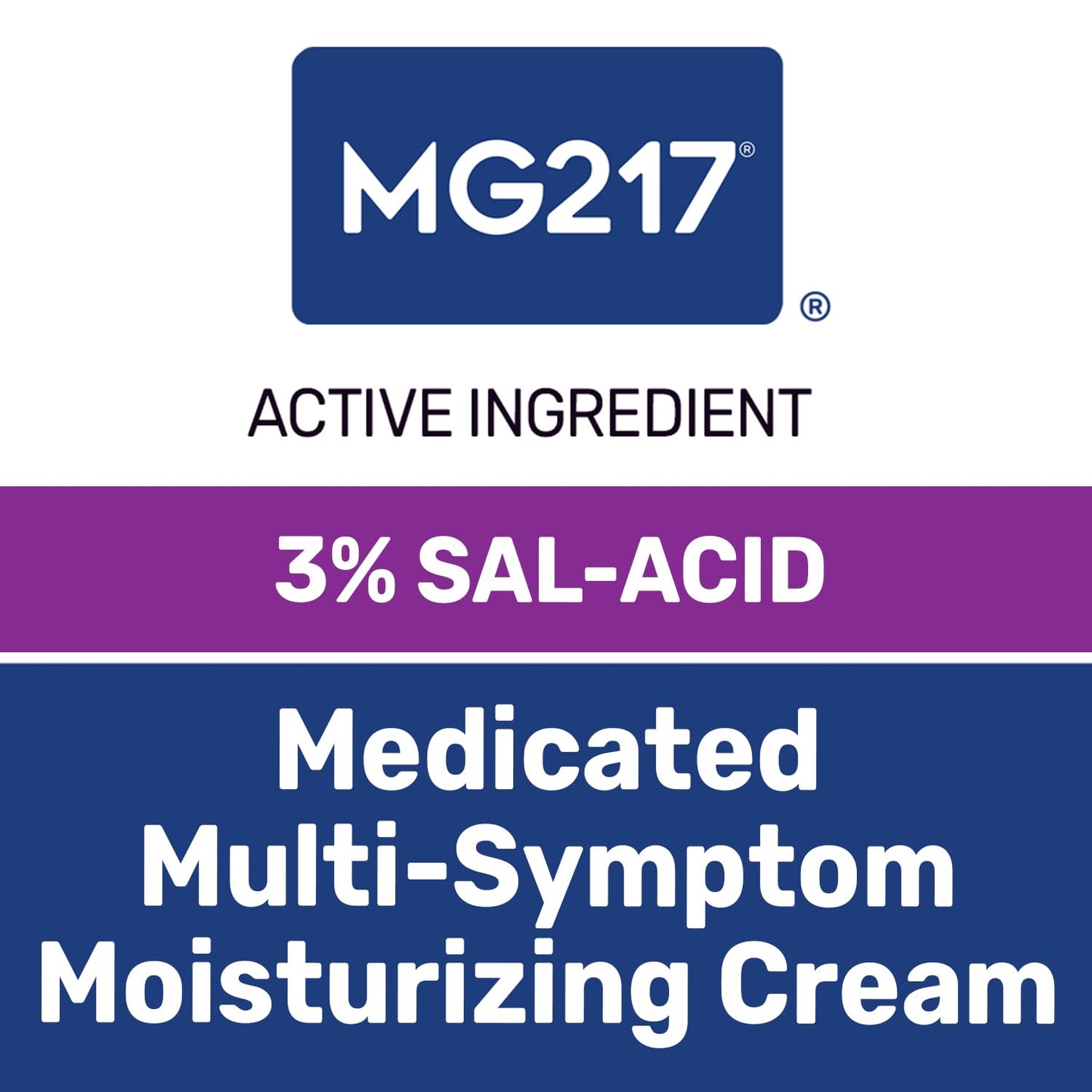MG217 Medicated Moisturizing Psoriasis Cream – 3% Salicylic Acid, Fragrance Free, 3.5 oz