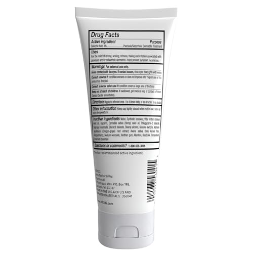 MG217 Medicated Moisturizing Psoriasis Cream – 3% Salicylic Acid, Fragrance Free, 3.5 oz