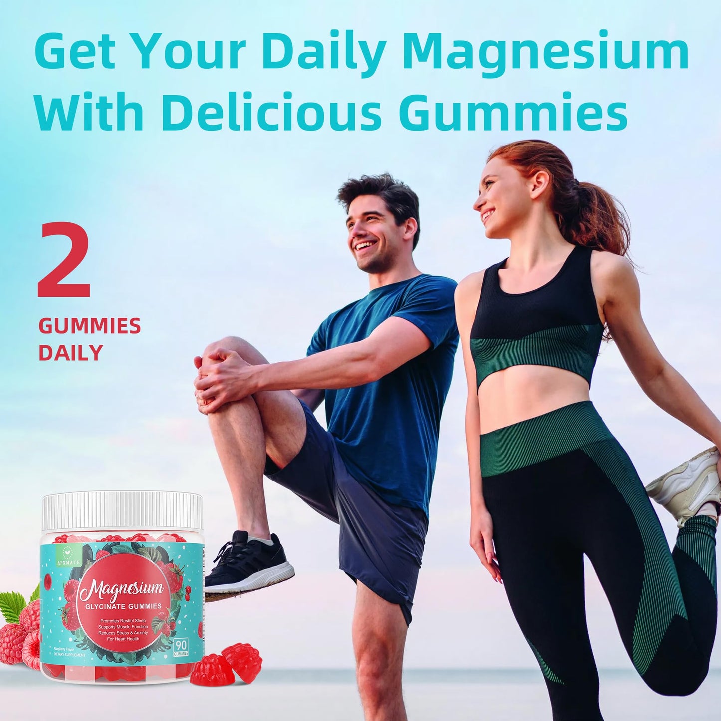 90 Count Magnesium Glycinate Gummies 400 mg – Sugar Free for Relaxation & Sleep (Adults)