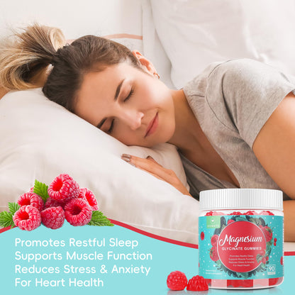 90 Count Magnesium Glycinate Gummies 400 mg – Sugar Free for Relaxation & Sleep (Adults)