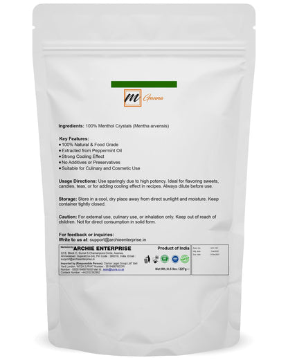 mGanna Food Grade Menthol Crystals 227g – Natural, Refreshing, Multipurpose