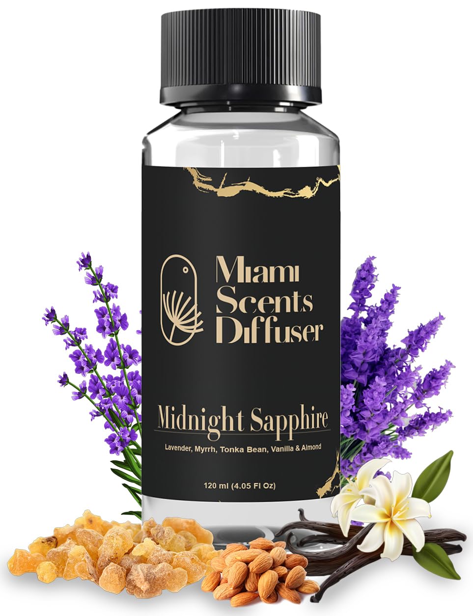 Midnight Sapphire Diffuser Oil by Miami Scents Diffuser — Lavender, Vanilla & Almond