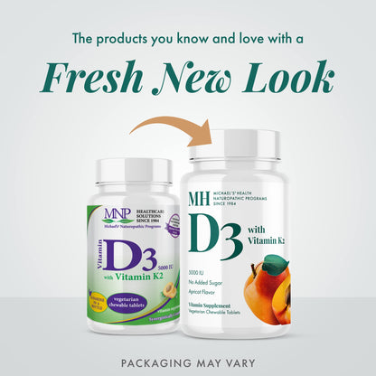 MICHAEL'S Vitamin D3 with K2 - 90 Chewables (Apricot) - Bone & Immune Support