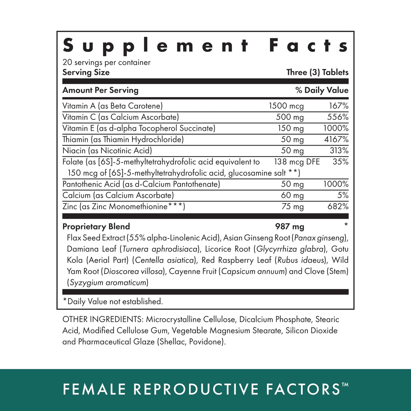 Michael's Health Naturopathic - Female Reproductive Factors (60 Vegetarian Tablets)
