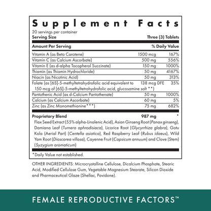 Michael's Health Naturopathic - Female Reproductive Factors (60 Vegetarian Tablets)