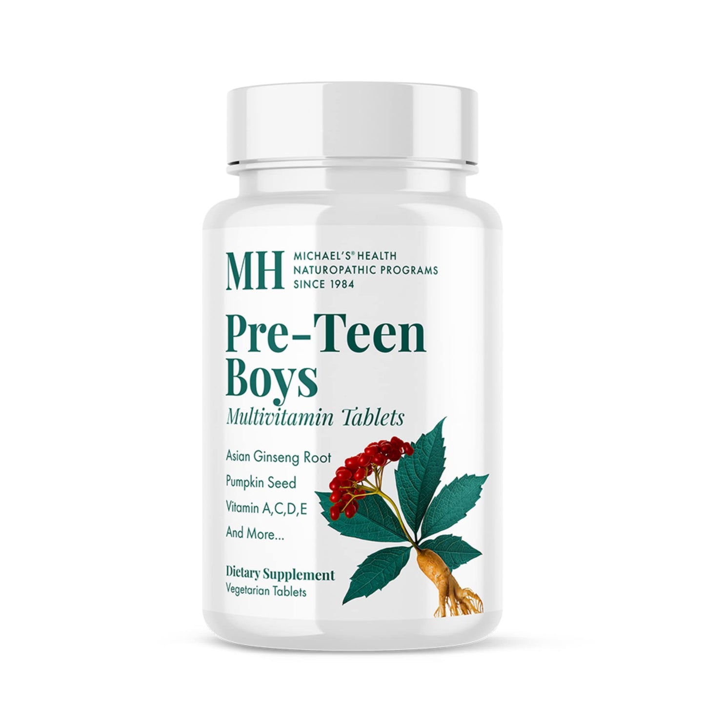 MICHAEL'S Health Naturopathic Programs Pre-Teen Boys Daily Multivitamin - 60 Vegetarian Tablets - Kosher
