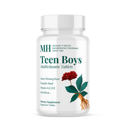 MICHAEL'S Health Naturopathic Teen Boys Multivitamin - 60 Vegetarian Tablets (30 Servings) | Kosher