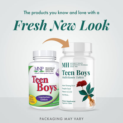 MICHAEL'S Health Naturopathic Teen Boys Multivitamin - 60 Vegetarian Tablets (30 Servings) | Kosher