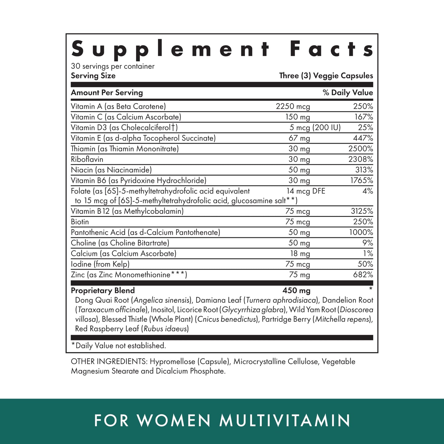 Michael's Health Naturopathic Women’s Multivitamin – 90 Vegetarian Capsules | Energy, Hair, Skin & Nails | 30 Servings