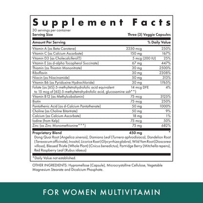 Michael's Health Naturopathic Women’s Multivitamin – 90 Vegetarian Capsules | Energy, Hair, Skin & Nails | 30 Servings