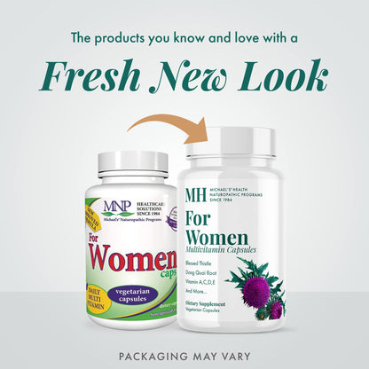 Michael's Health Naturopathic Women’s Multivitamin – 90 Vegetarian Capsules | Energy, Hair, Skin & Nails | 30 Servings