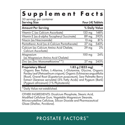 Michael's Prostate Factors – 60 Vegetarian Tablets | Kosher, 30 Servings