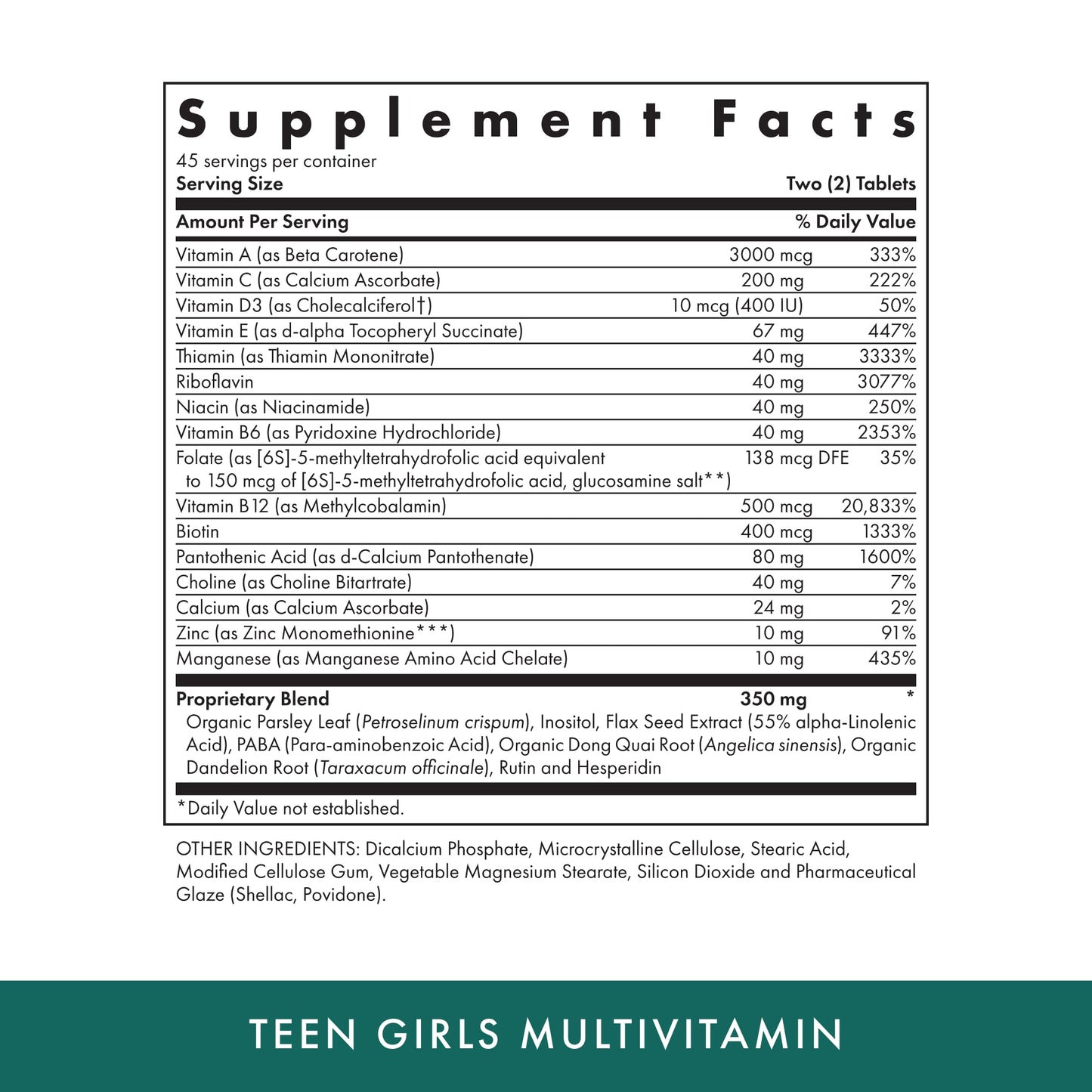MICHAEL'S Health Teen Girls Multivitamin - 90 Vegetarian Tablets - Kosher, B Complex