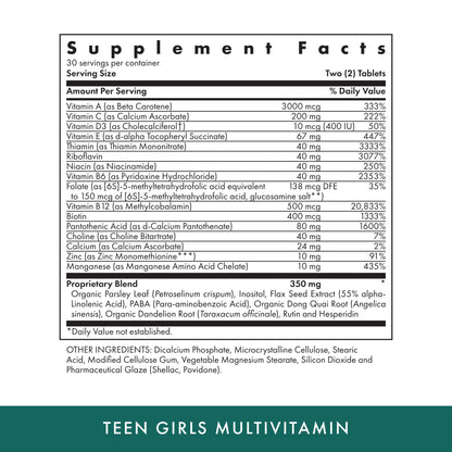 Michael's Teen Girls Multivitamin - 60 Veg Tablets | Kosher B-Complex