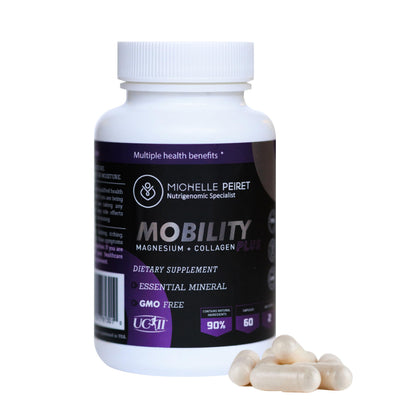 Michelle Peiret Mobility - Magnesium + Collagen Supplement with Hyaluronic Acid & Vitamin C | Gluten-Free & Non-GMO | 60 Capsules