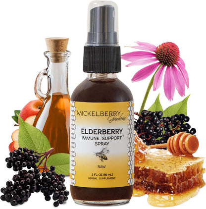 Mickelberry Gardens Elderberry Honey Propolis Throat Spray – Immune Support (2 oz)