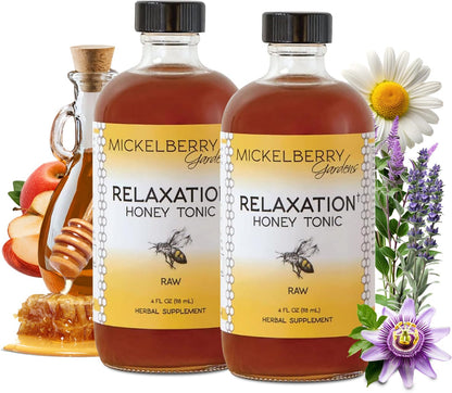 Mickelberry Gardens Relaxation Honey Tonic – Sleep Support with Chamomile & Lavender (4 oz, Pack of 2)