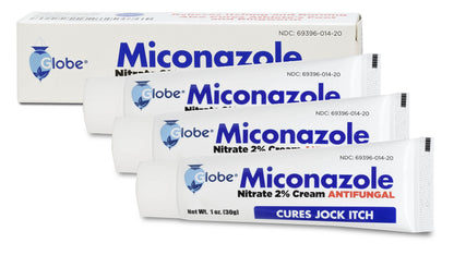 Miconazole Globe 3 Pack 2% Cream – Relief for Athlete's Foot, Jock Itch & Ringworm