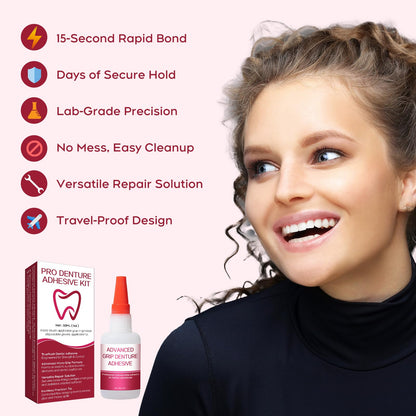 Dental Lab Instant Bonding Glue for Dentures & Lab Tools - Fast 15-60s Set (1oz)