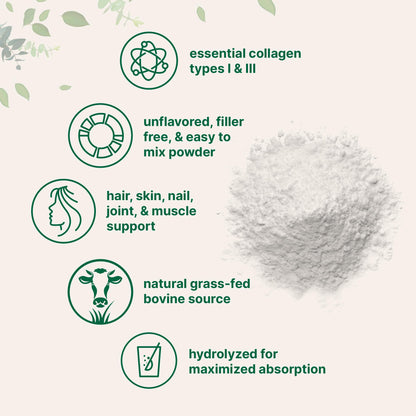 Micro Ingredients Bovine Collagen Peptides Powder 1lb – Grass-Fed, Unflavored, Type I & III | Skin, Joints & Bones Support | Paleo, Non-GMO