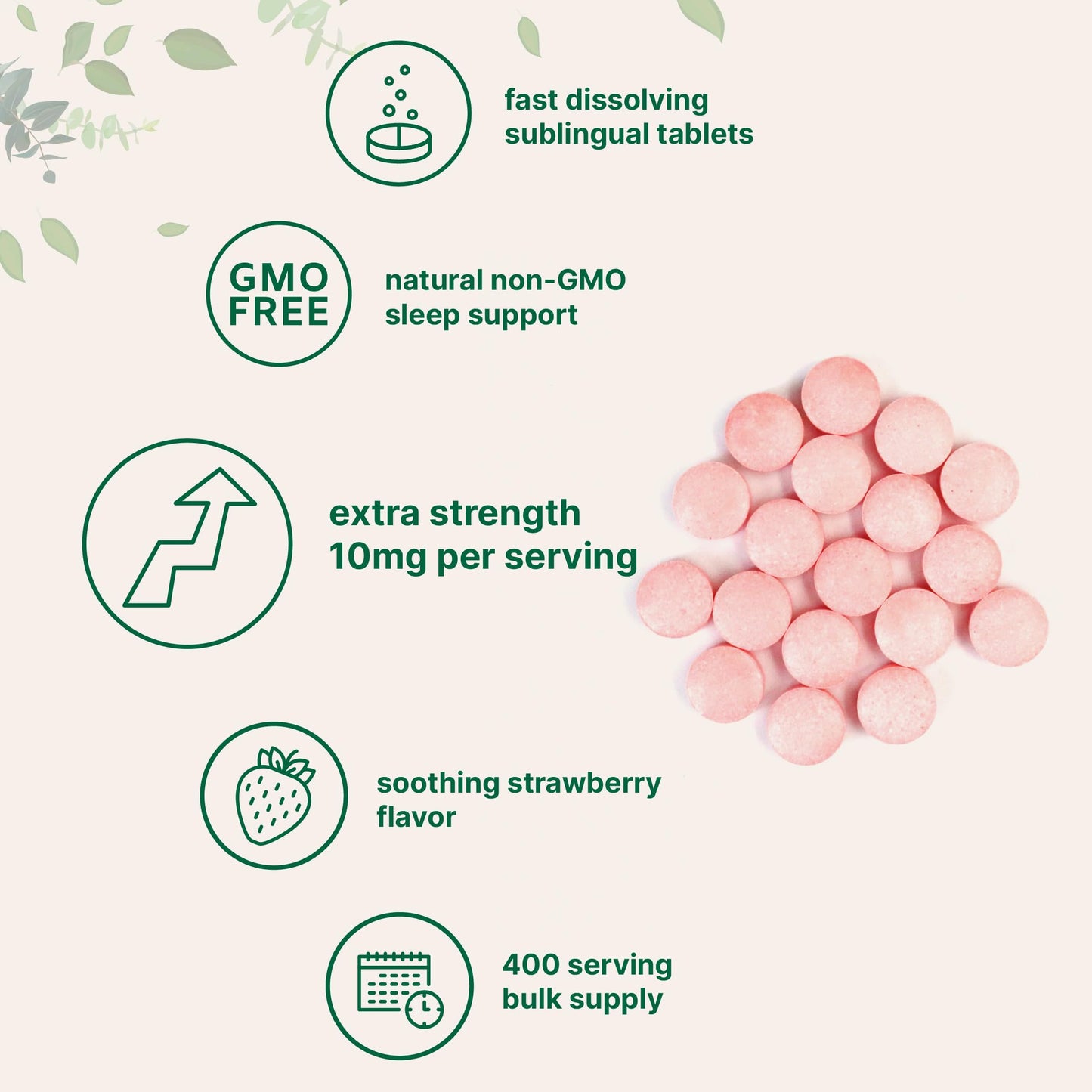 Micro Ingredients Melatonin 10mg – 400 Tablets | Strawberry Flavor | Fast Dissolve | Vegan & Non-GMO