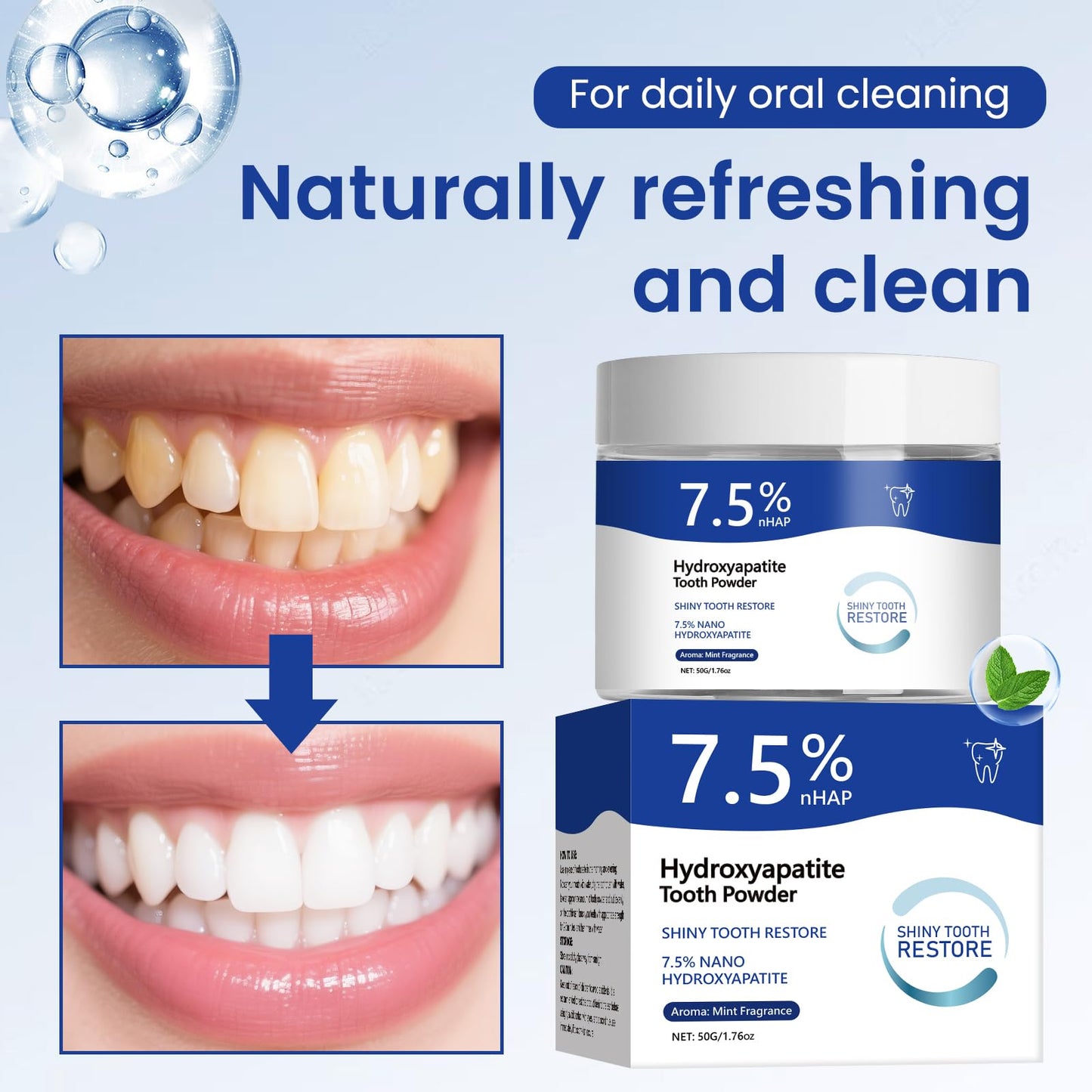 Microcrystalline Hydroxyapatite Toothpaste Powder for Enamel Remineralization