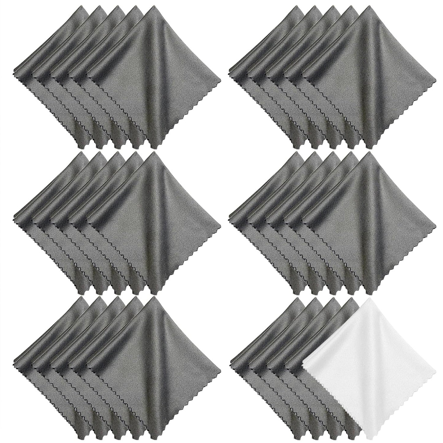 Microfiber Cleaning Cloths (30 Pack) – 6x7in for Eyeglasses, Lenses & Screens