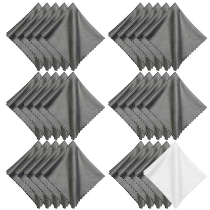 Microfiber Cleaning Cloths (30 Pack) – 6x7in for Eyeglasses, Lenses & Screens