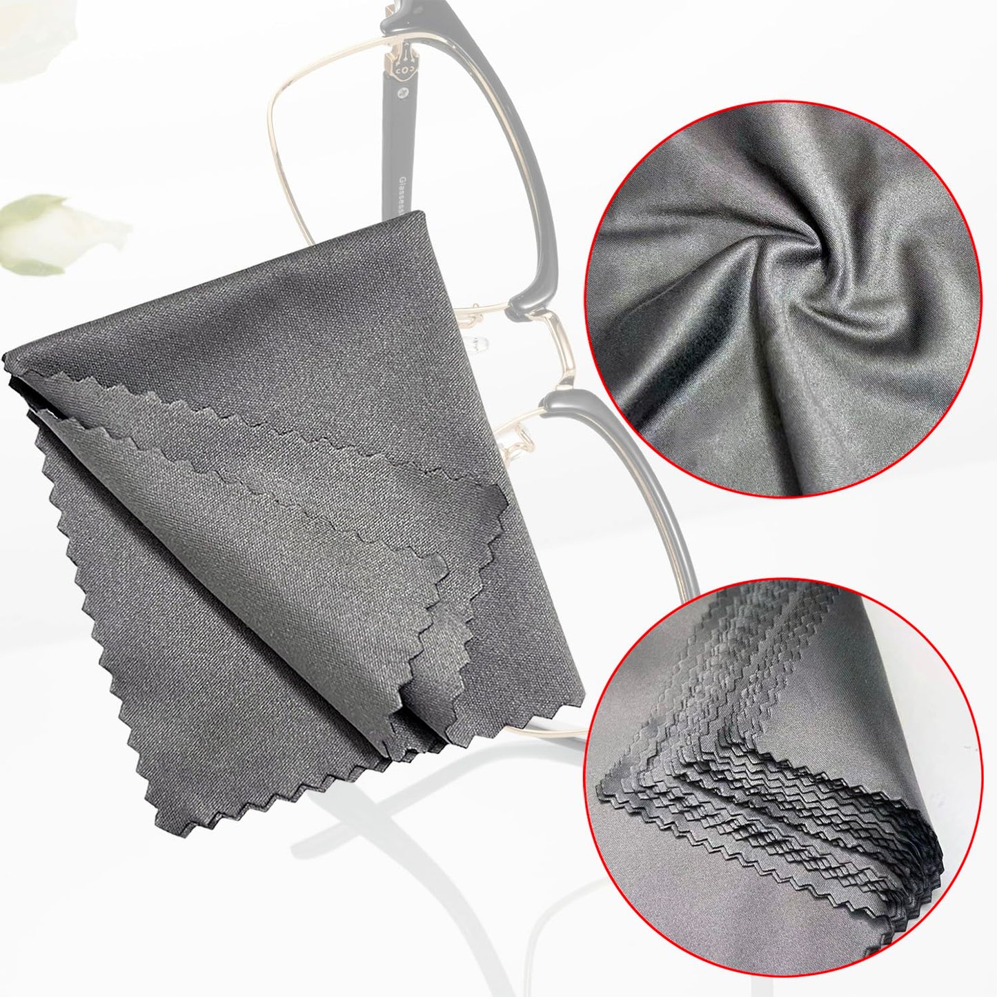 Microfiber Cleaning Cloths (30 Pack) – 6x7in for Eyeglasses, Lenses & Screens