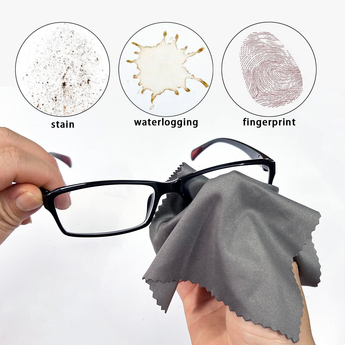Microfiber Cleaning Cloths (30 Pack) – 6x7in for Eyeglasses, Lenses & Screens
