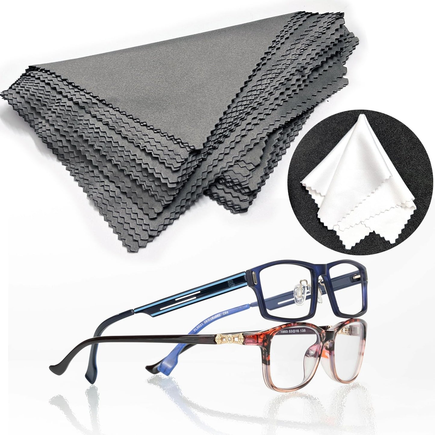 Microfiber Cleaning Cloths (30 Pack) – 6x7in for Eyeglasses, Lenses & Screens