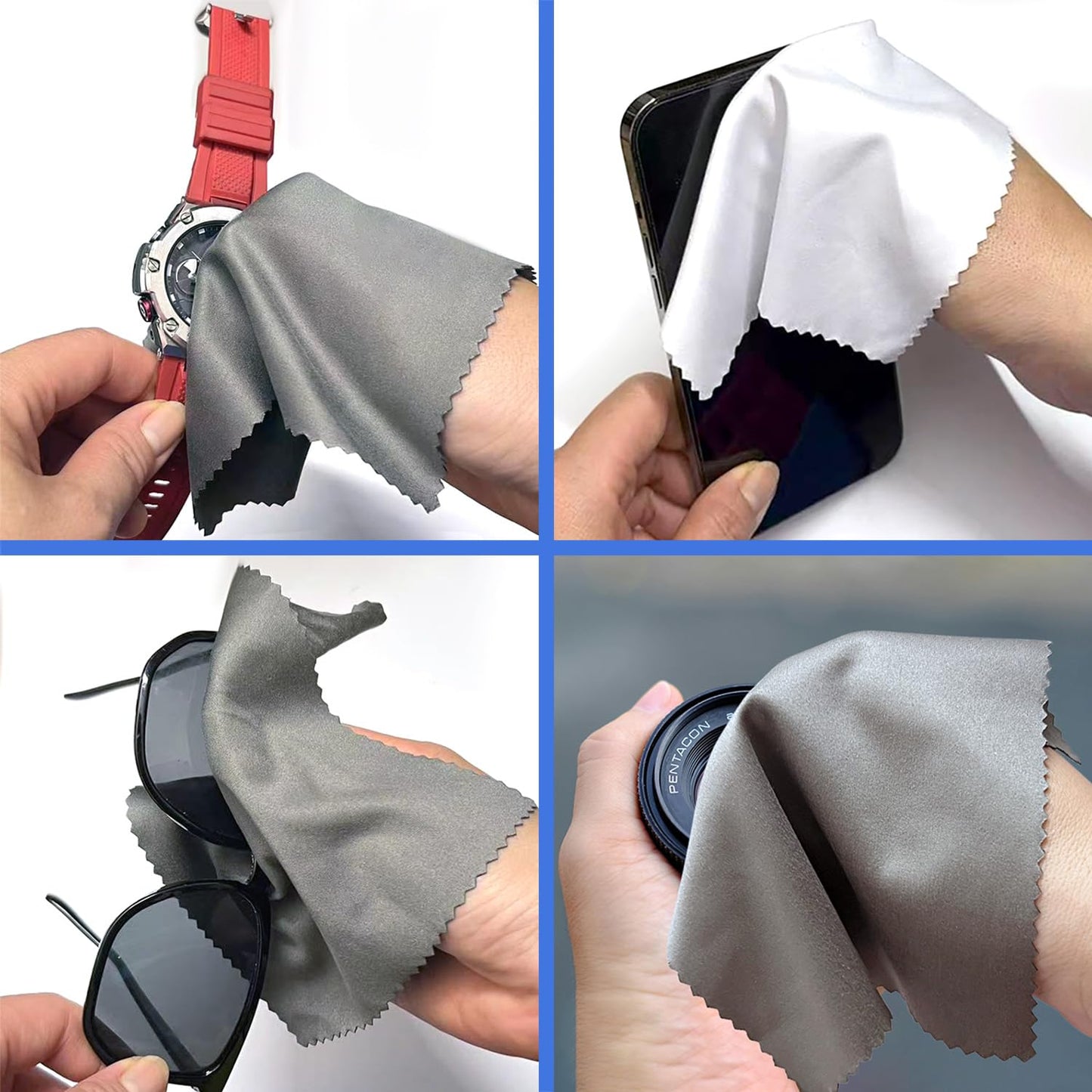 Microfiber Cleaning Cloths (30 Pack) – 6x7in for Eyeglasses, Lenses & Screens