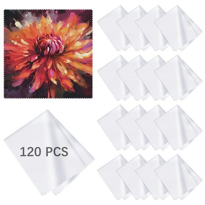 120 Pack Microfiber Cleaning Cloths for Glasses 5.5x5.5 - White & Reusable